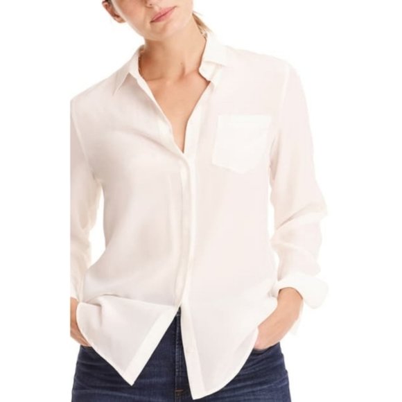 J. Crew Tops - New J. Crew Women 365 Ivory Silk Blouse Size 0